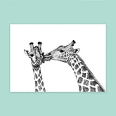 Giraffenpaar Illustrierte Postkarte von Martina Müller, Baden